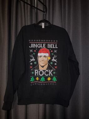 Ugly Christmas Sweater Xmas Sweatshirt Crewneck Size Large The Rock